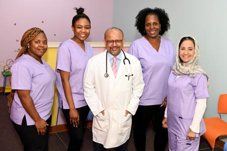 Dr. Ali and his staff at the Snellville office of Eastside Pediatrics